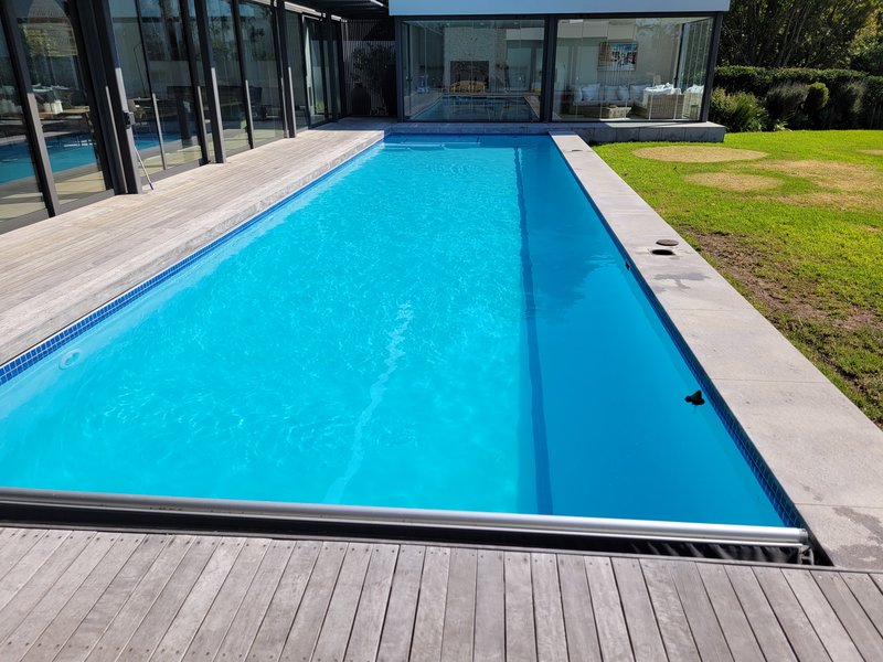 Sparkling blue swimming pool